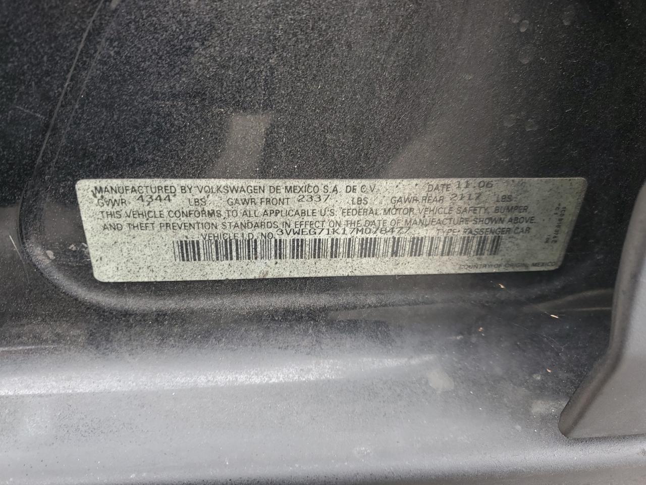 2007 VOLKSWAGEN JETTA