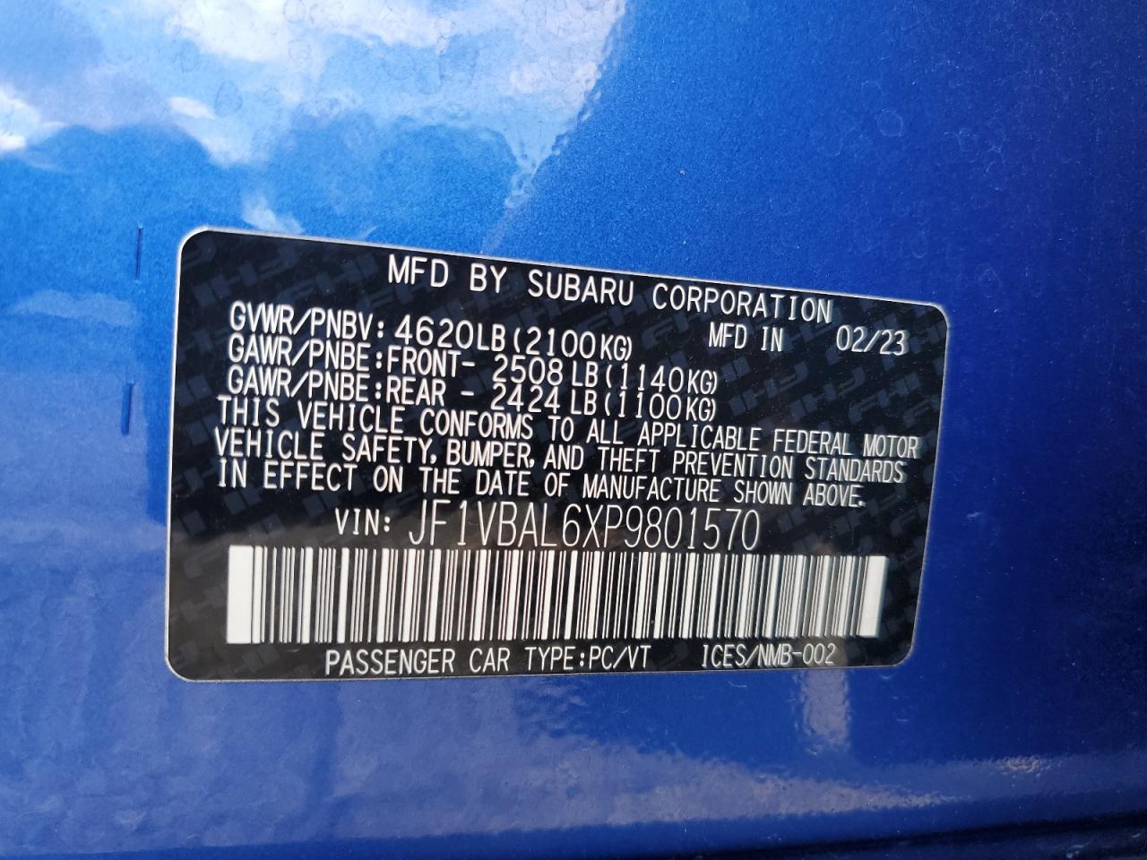2023 SUBARU WRX