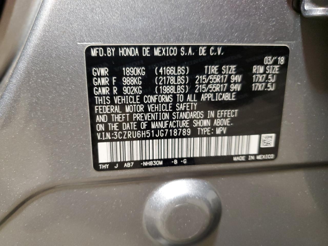 2018 HONDA HR-V
