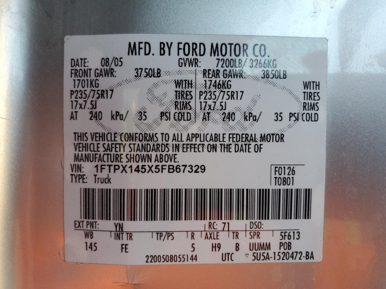 2005 FORD F-150