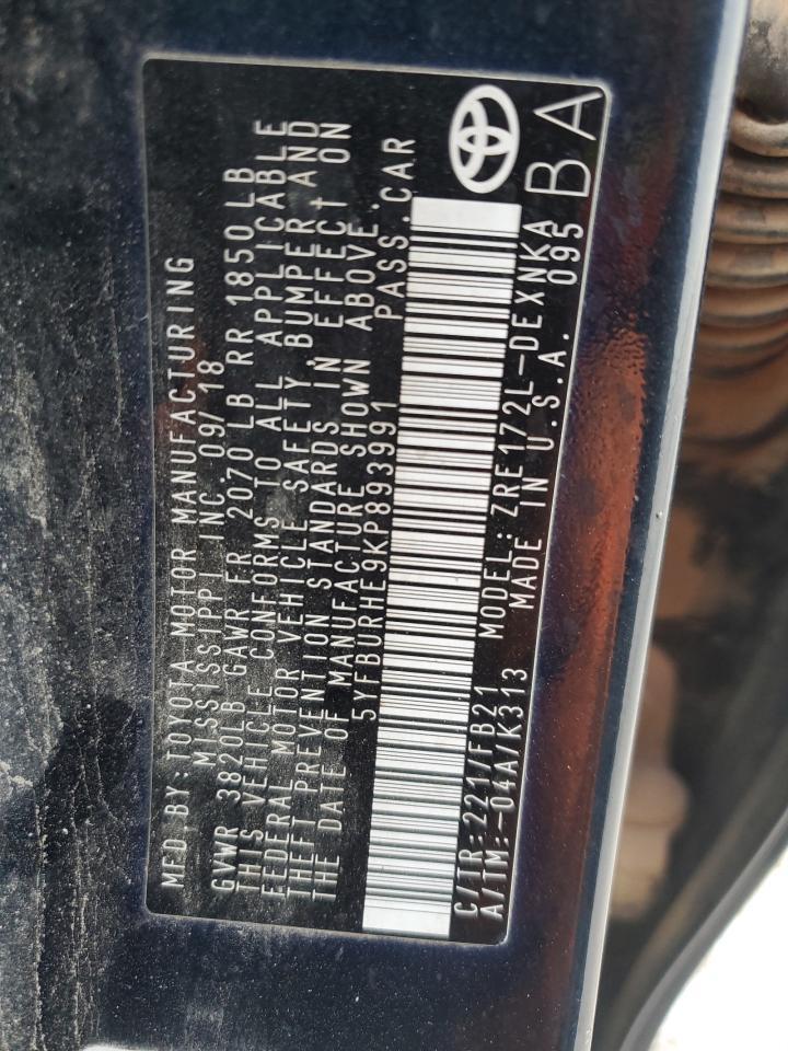 2019 TOYOTA COROLLA