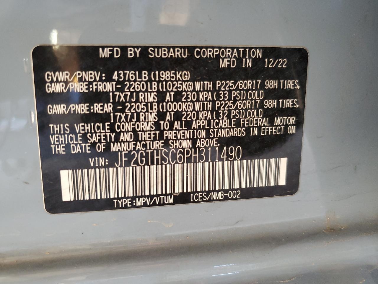 2023 SUBARU Crosstrek