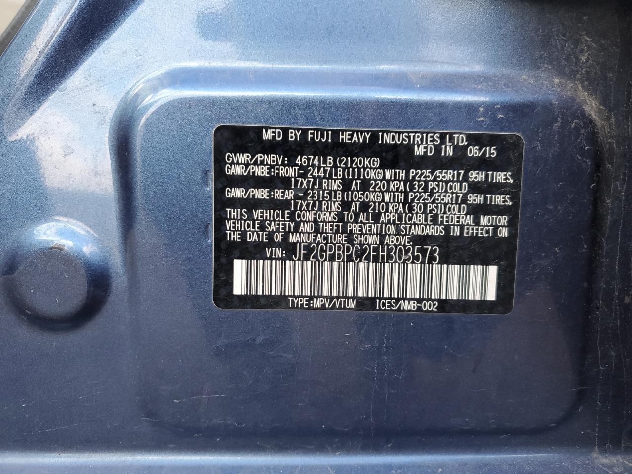 2015 SUBARU XV Crosstrek