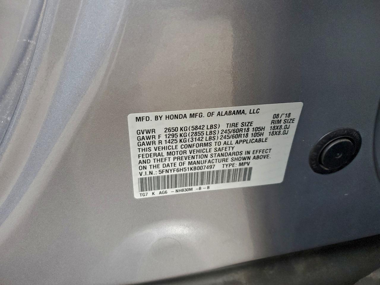2019 HONDA PILOT