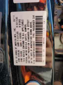 2012 HONDA ACCORD