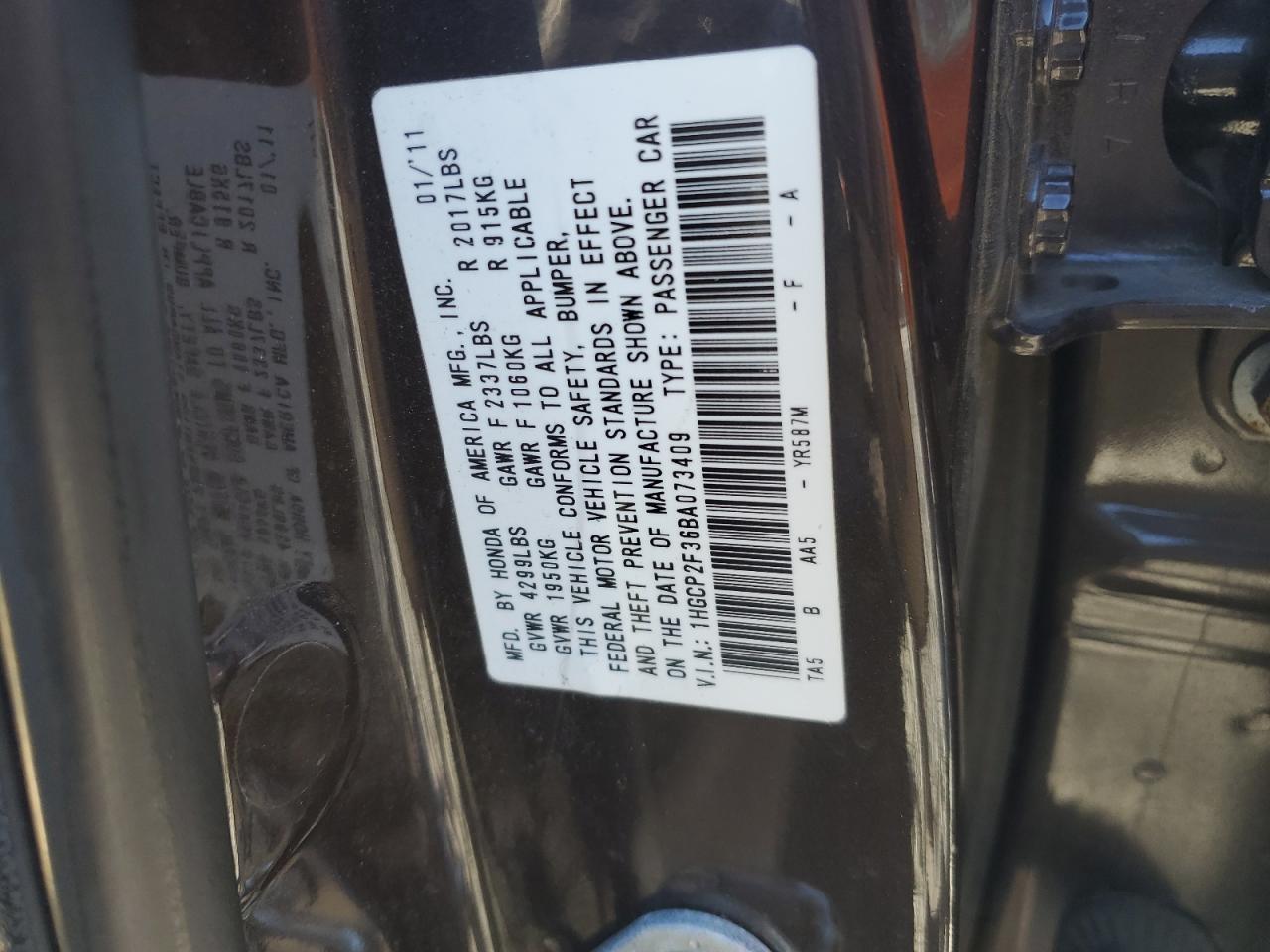 2011 HONDA ACCORD