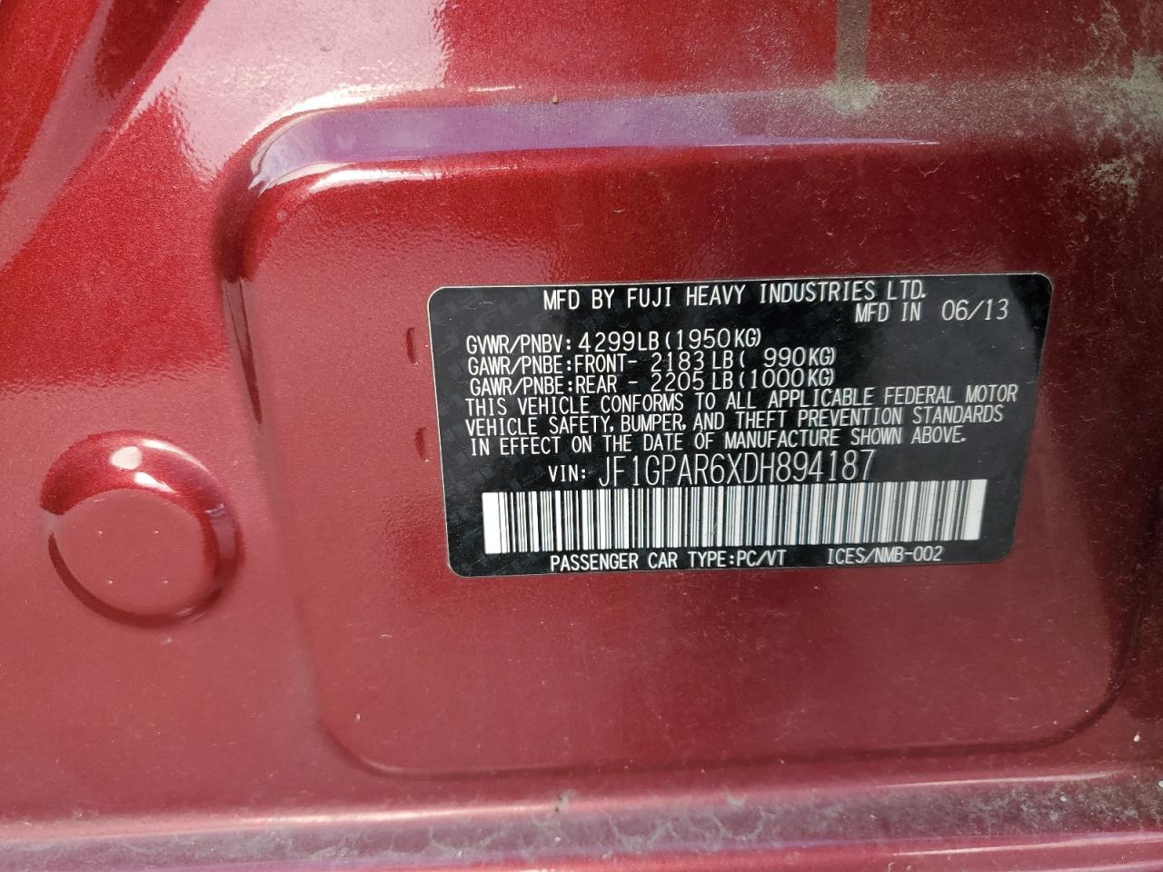 2013 SUBARU IMPREZA