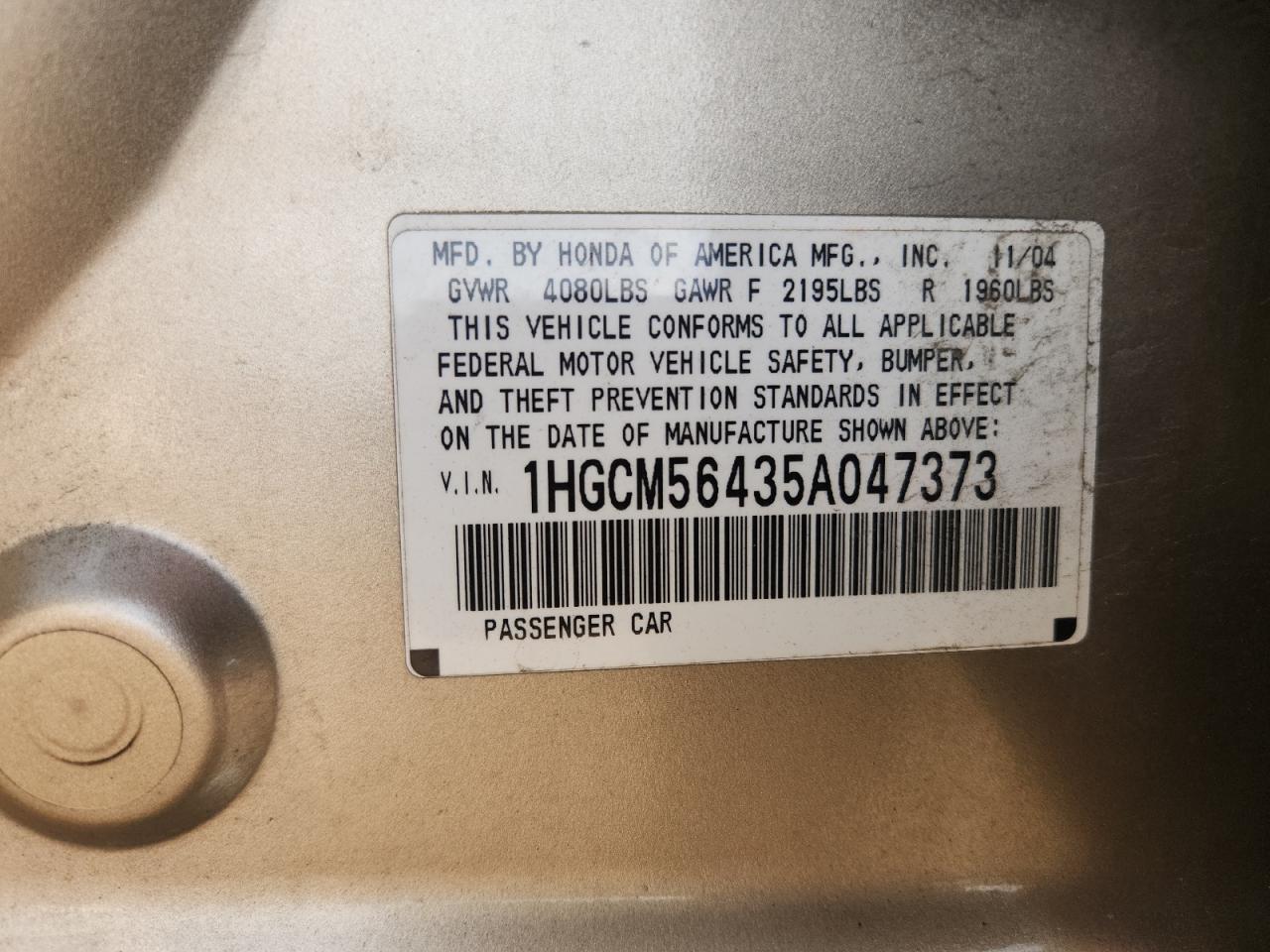 2005 HONDA ACCORD
