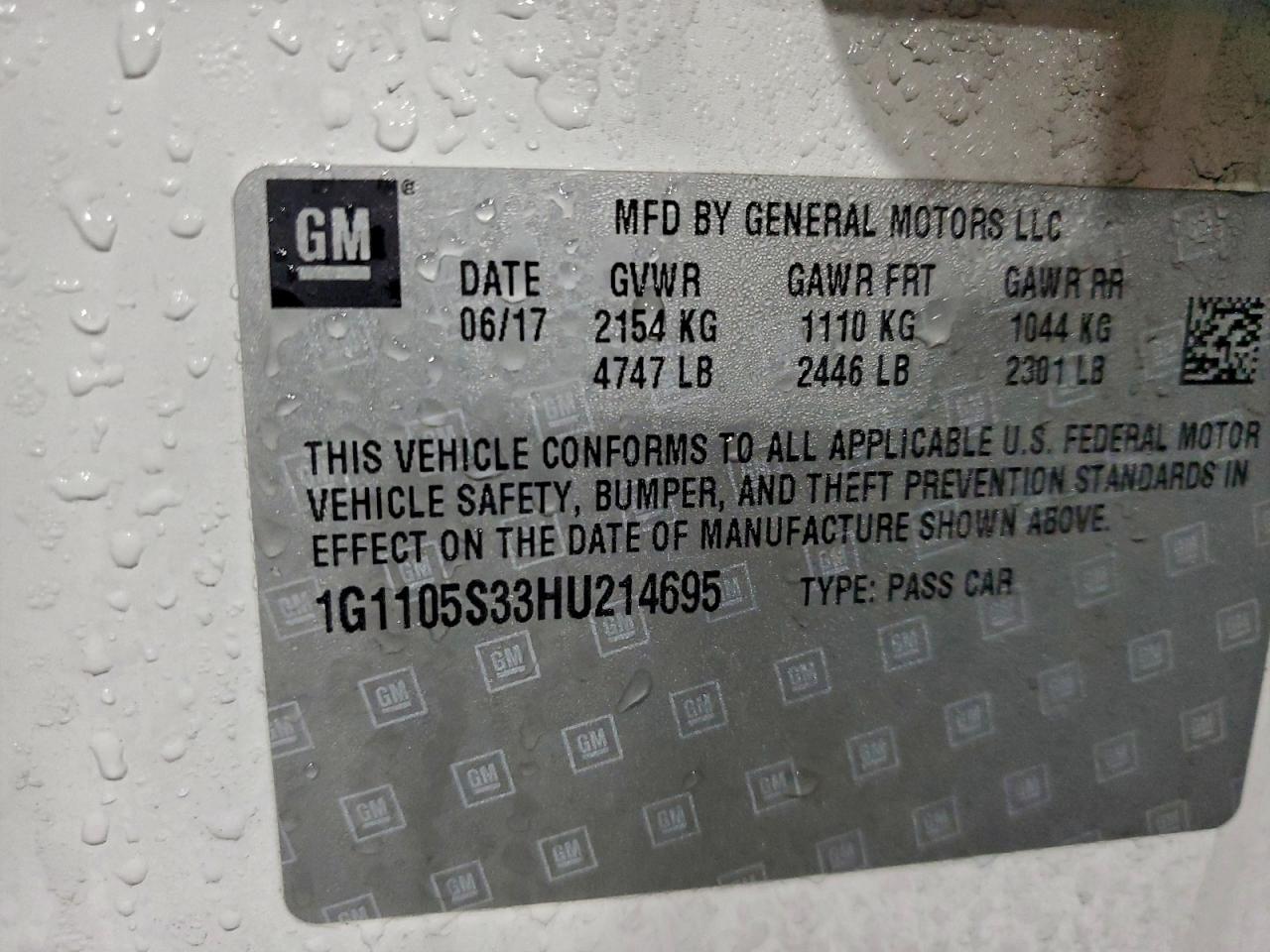 2017 CHEVROLET IMPALA