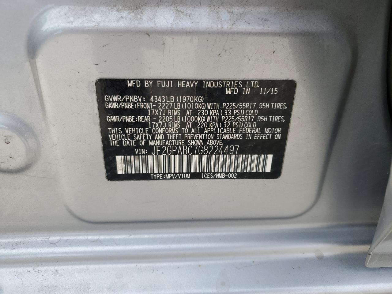 2016 SUBARU Crosstrek