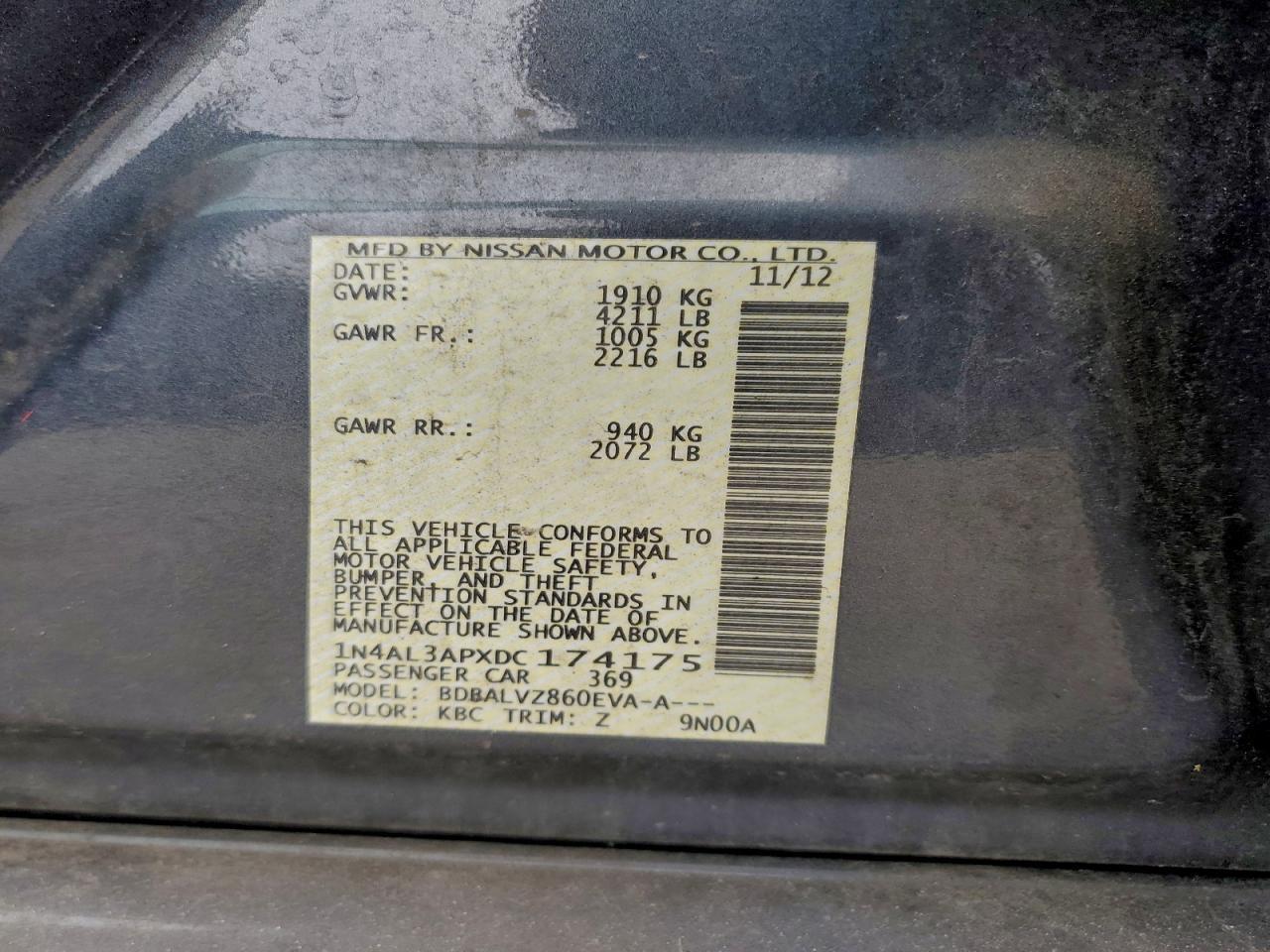 2013 NISSAN ALTIMA