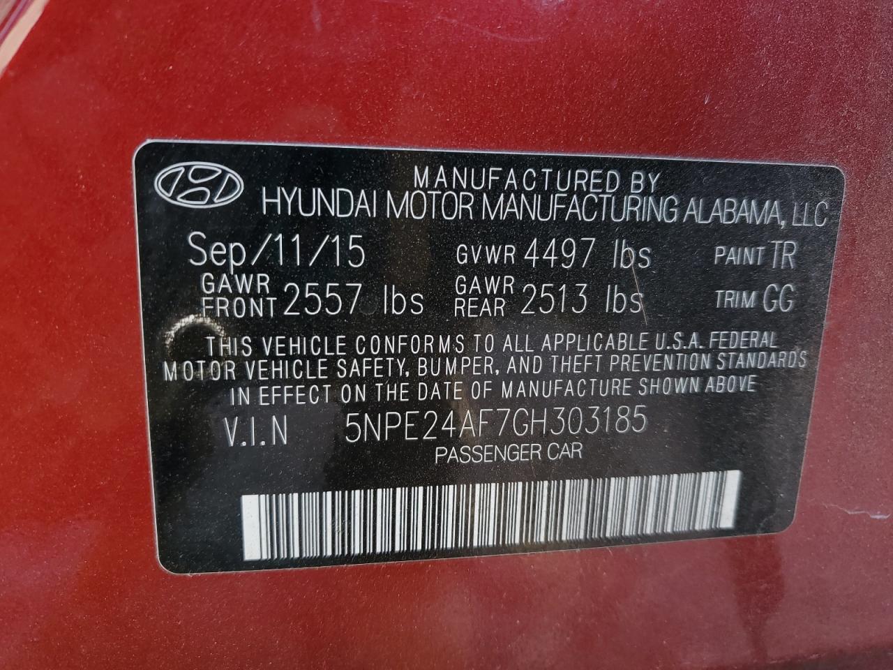 2016 HYUNDAI SONATA