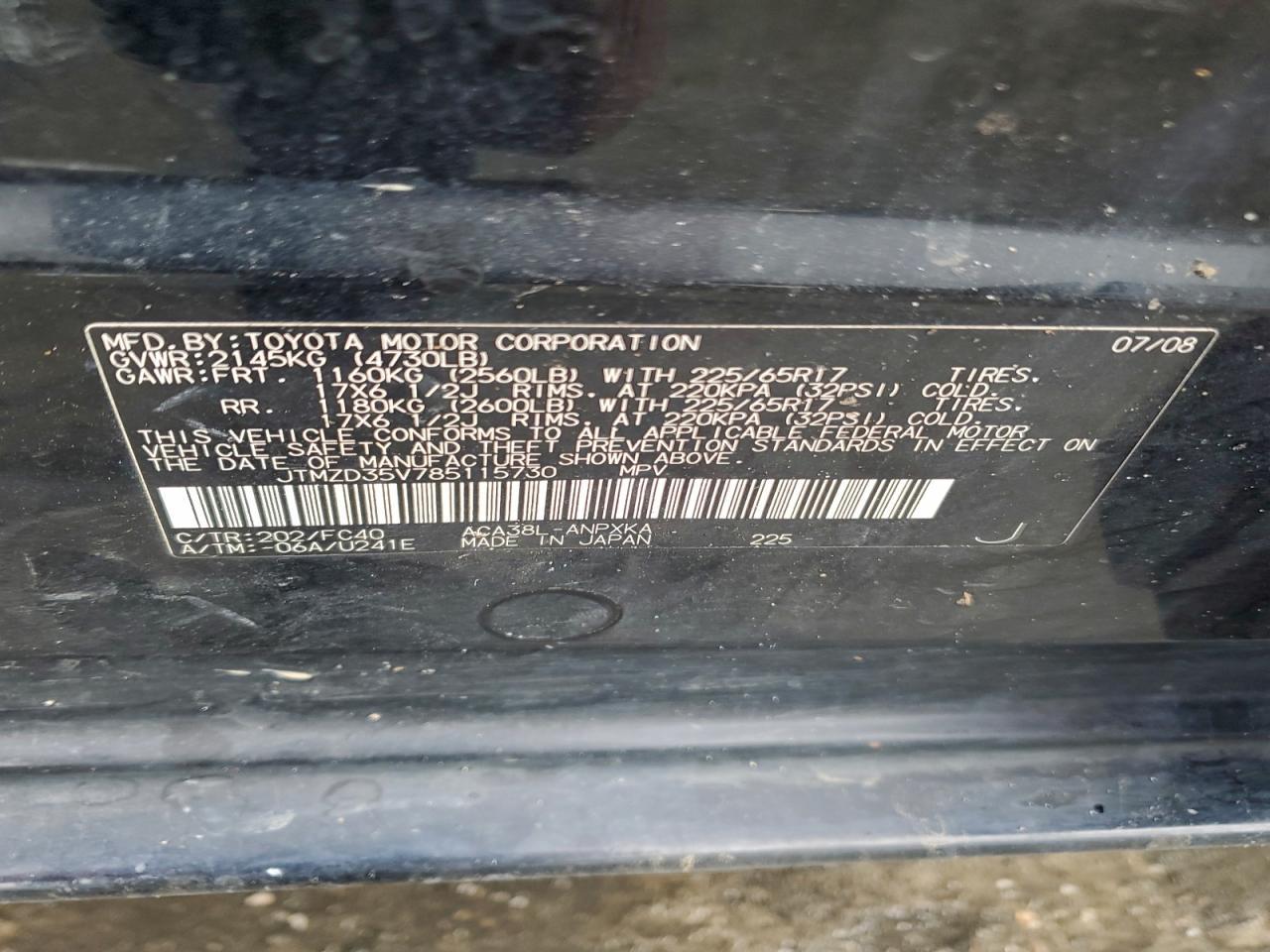 2008 TOYOTA RAV4
