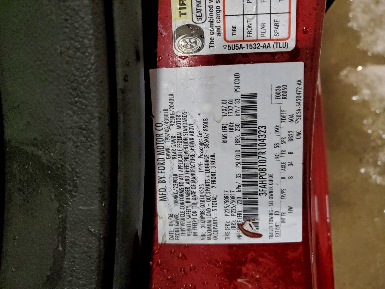 2007 FORD FUSION