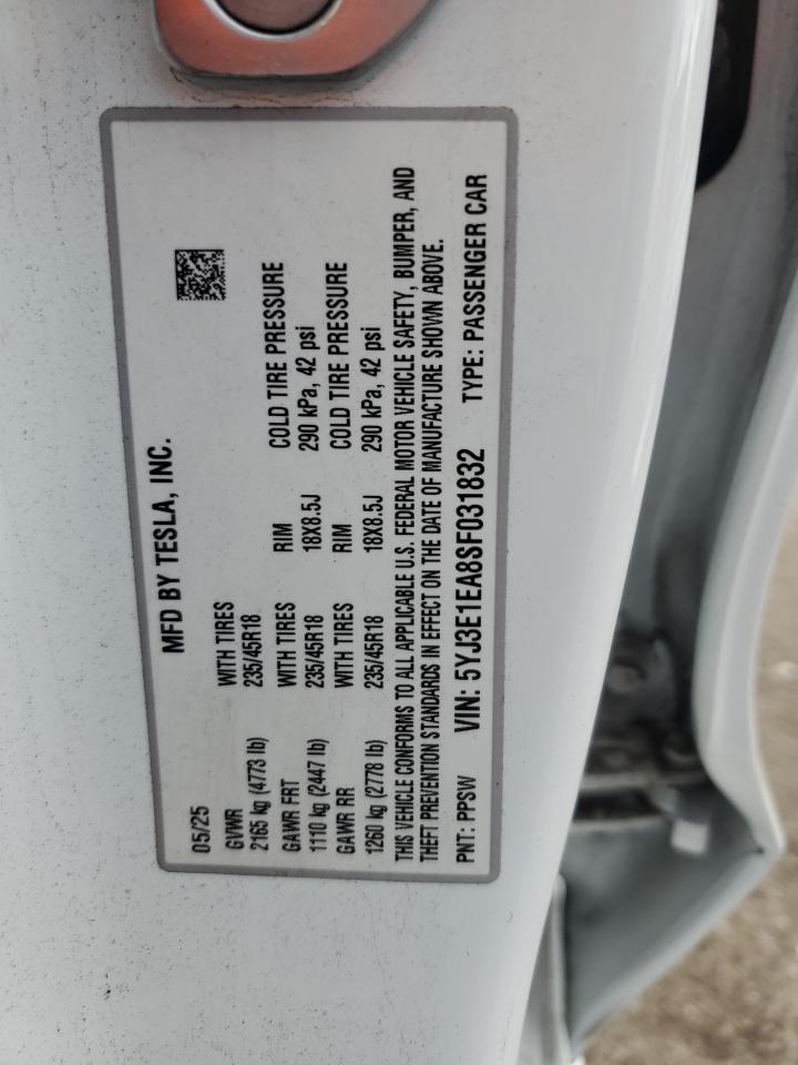 2025 TESLA MODEL 3
