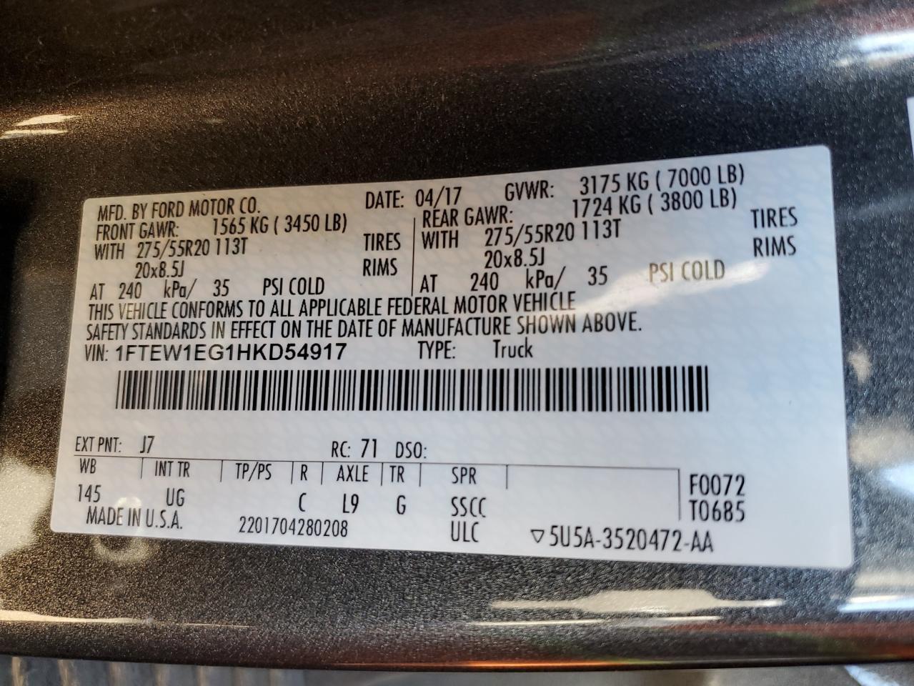 2017 FORD F-150