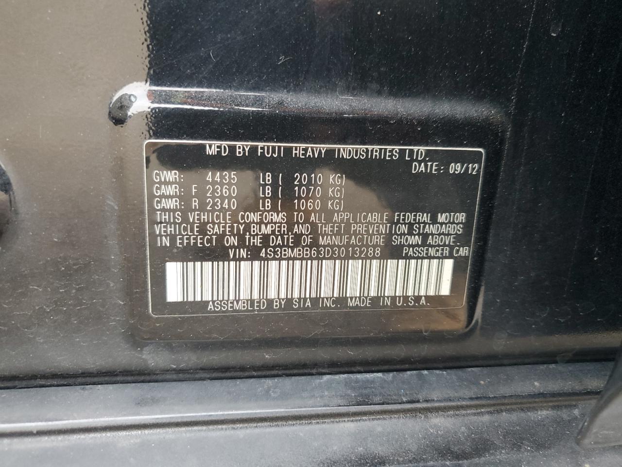 2013 SUBARU Legacy