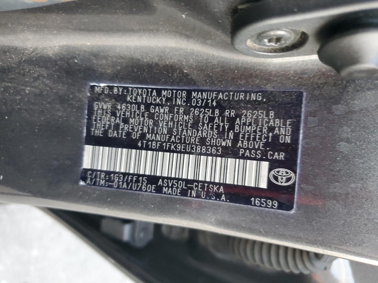 2014 TOYOTA CAMRY