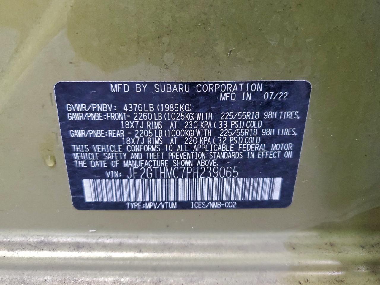 2023 SUBARU Crosstrek