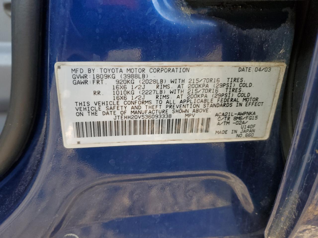 2003 TOYOTA RAV4