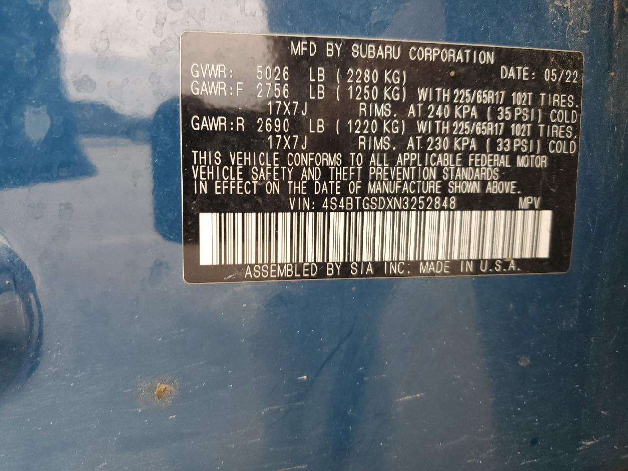 2022 SUBARU Outback