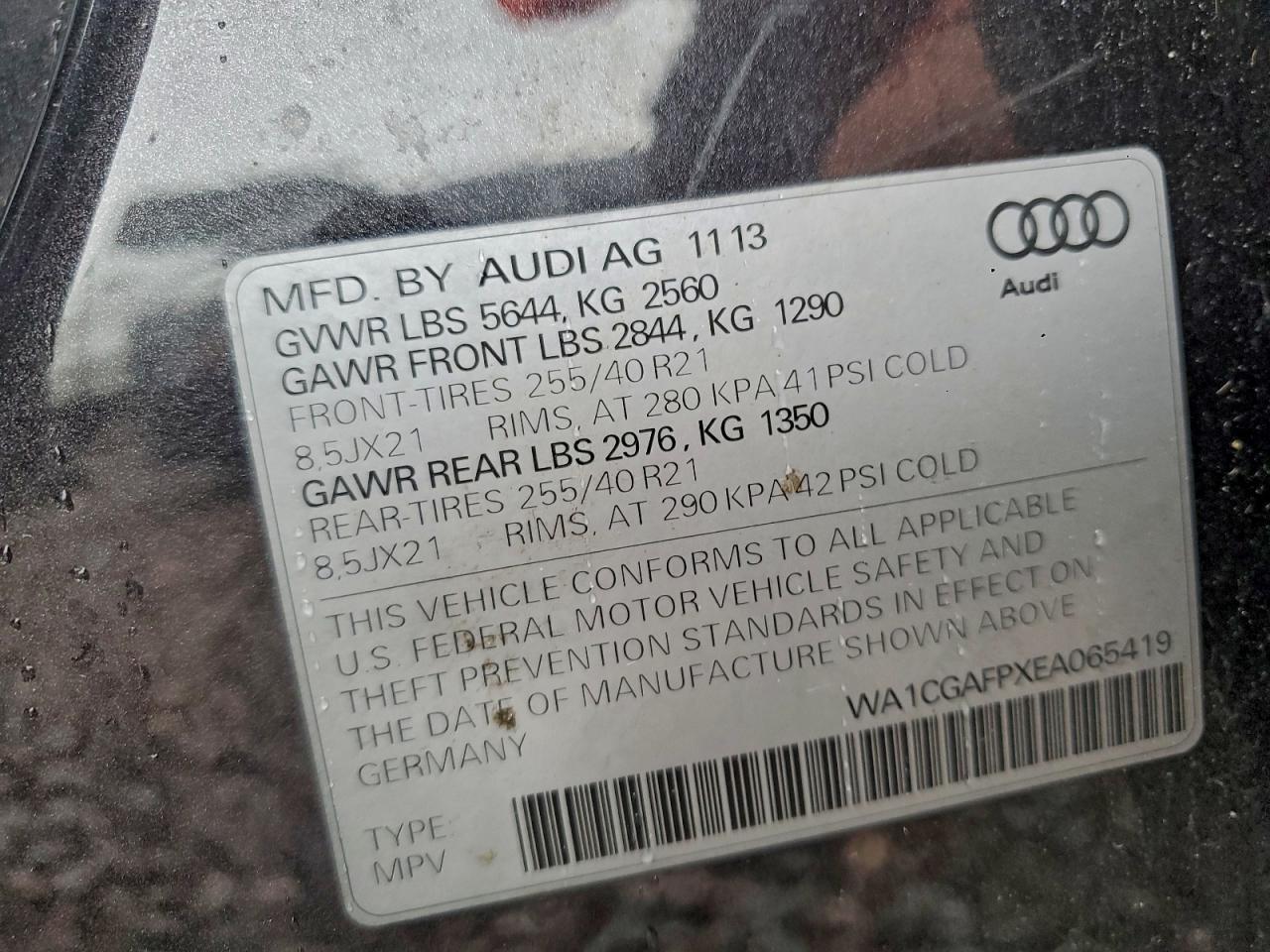 2014 AUDI SQ5