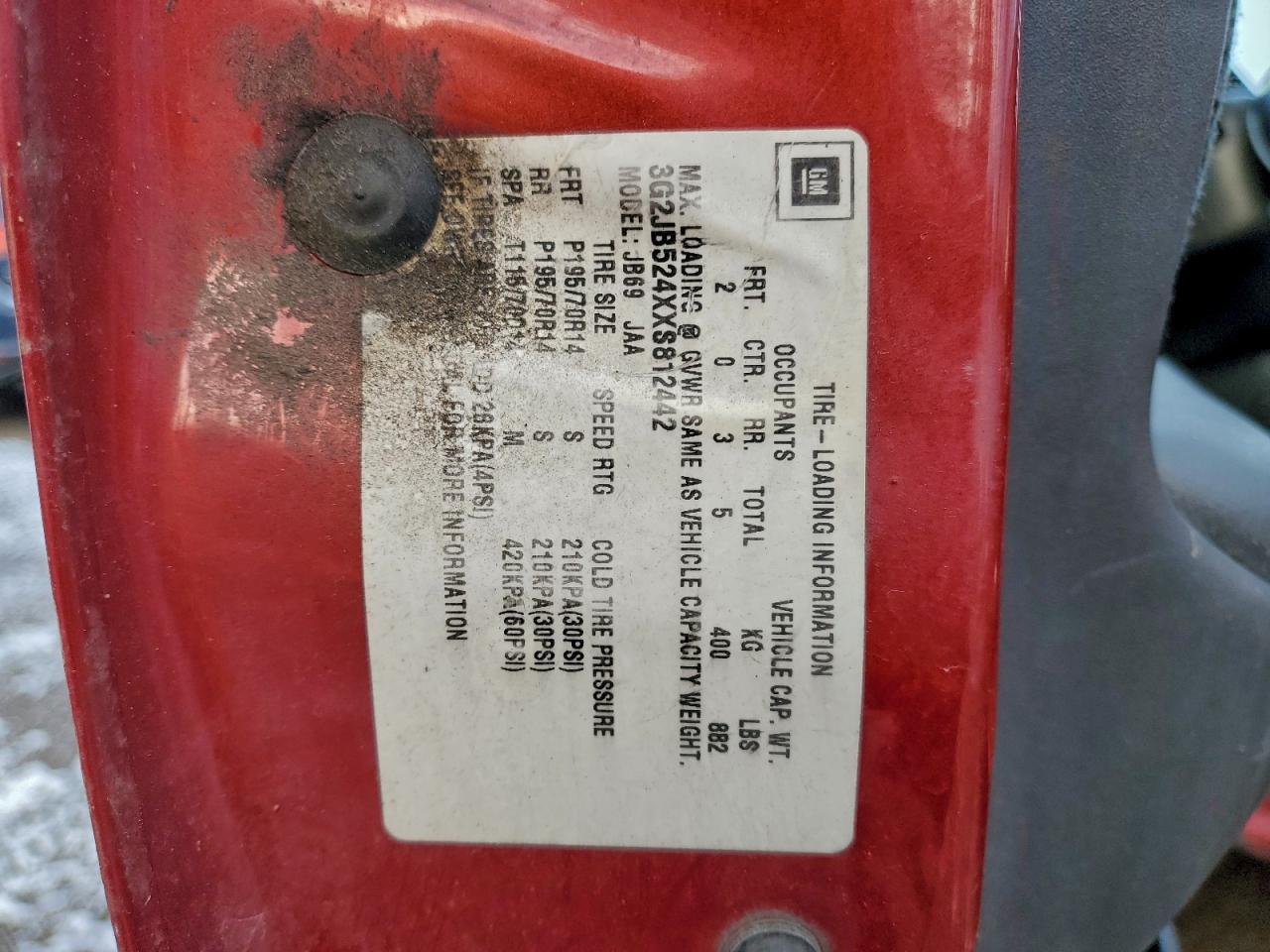 1999 PONTIAC SUNFIRE