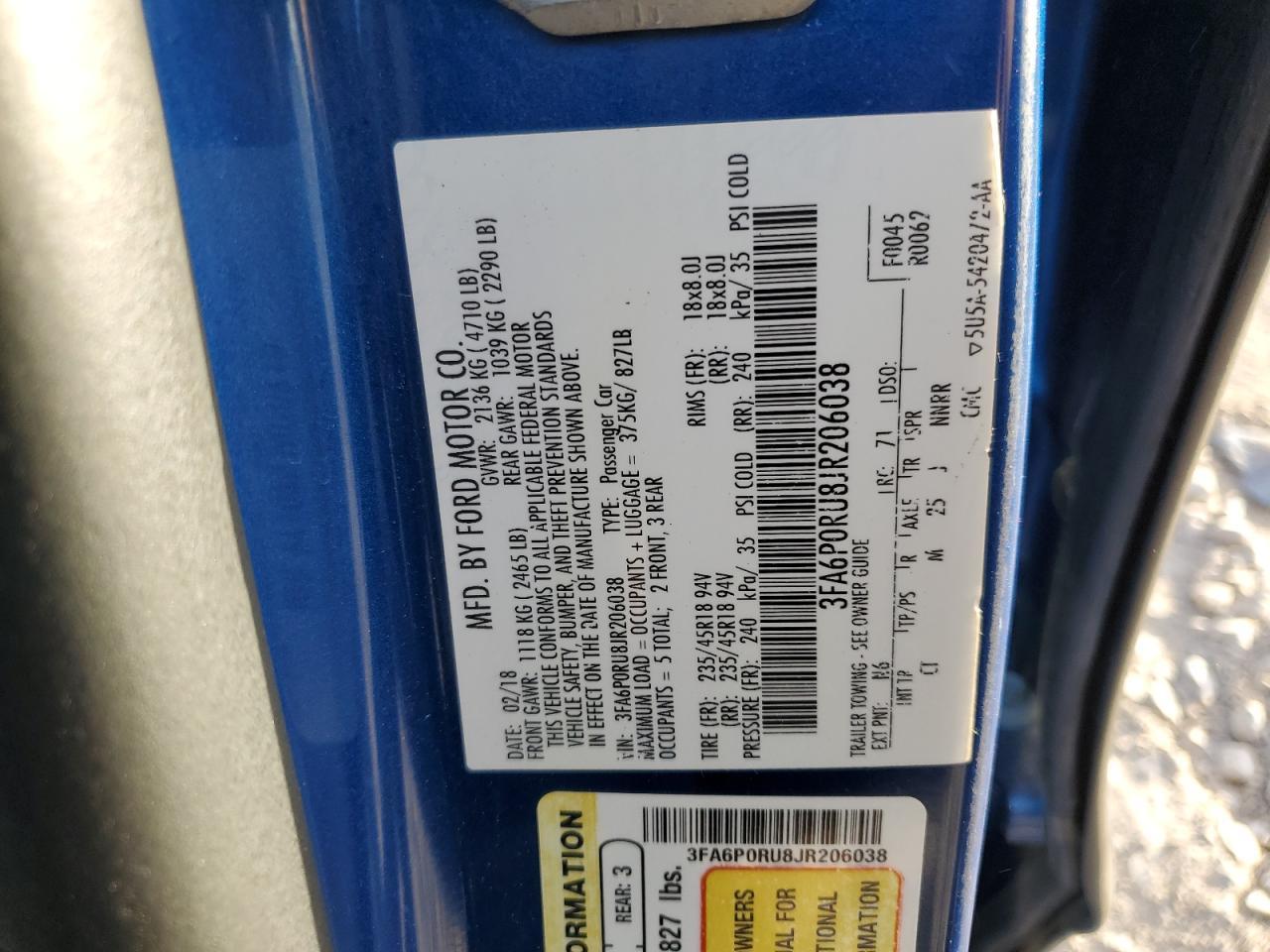 2018 FORD FUSION