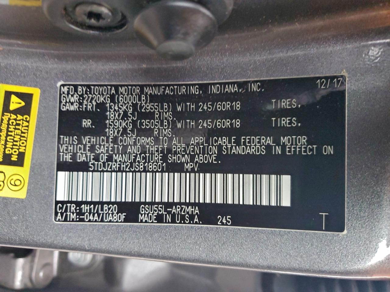 2018 TOYOTA HIGHLANDER