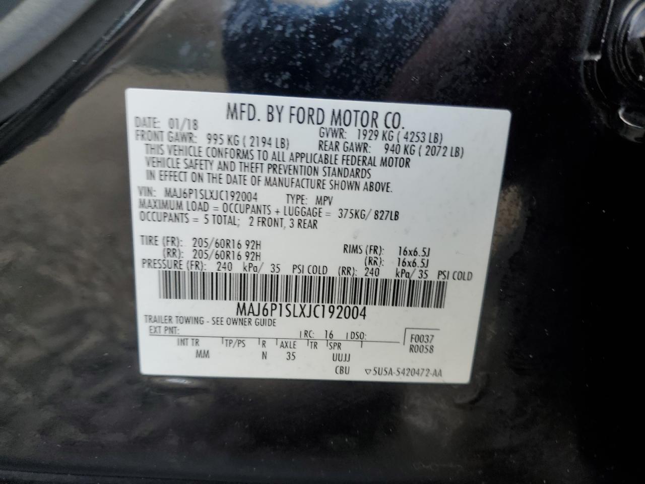 2018 FORD EcoSport