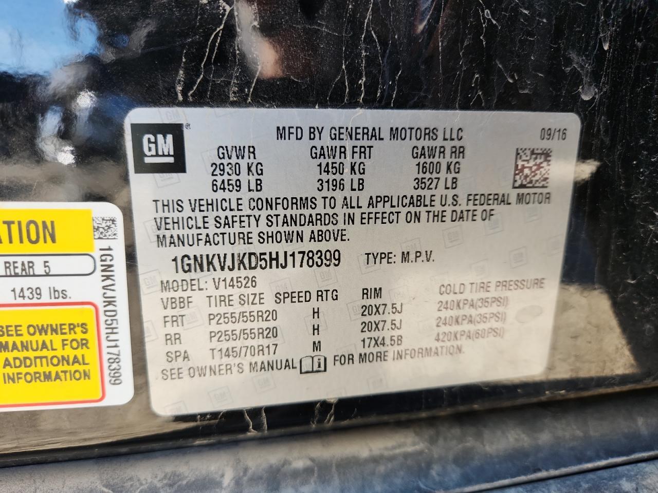 2017 CHEVROLET TRAVERSE