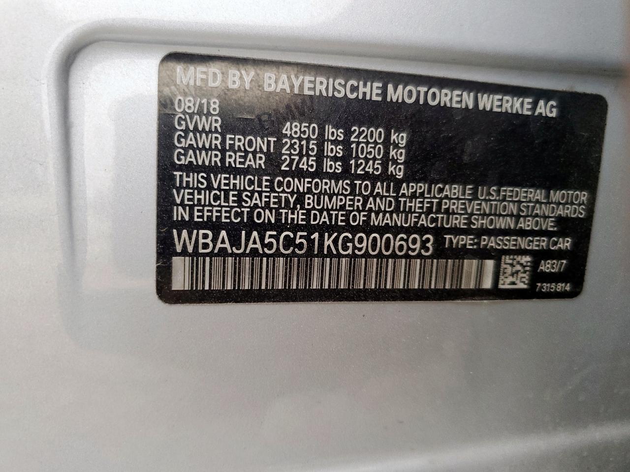 2019 BMW 5 series