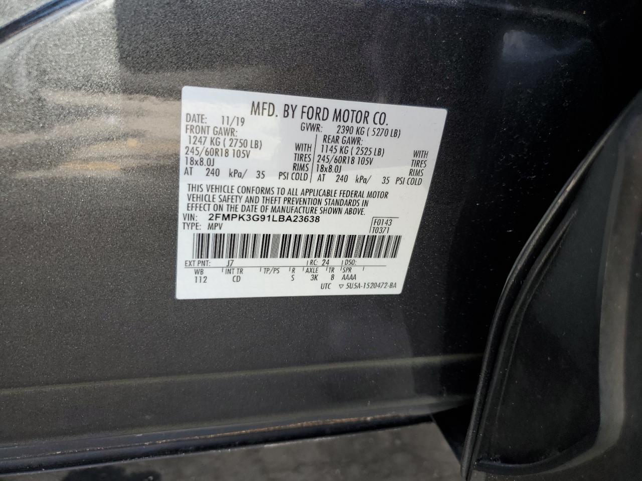2020 FORD EDGE