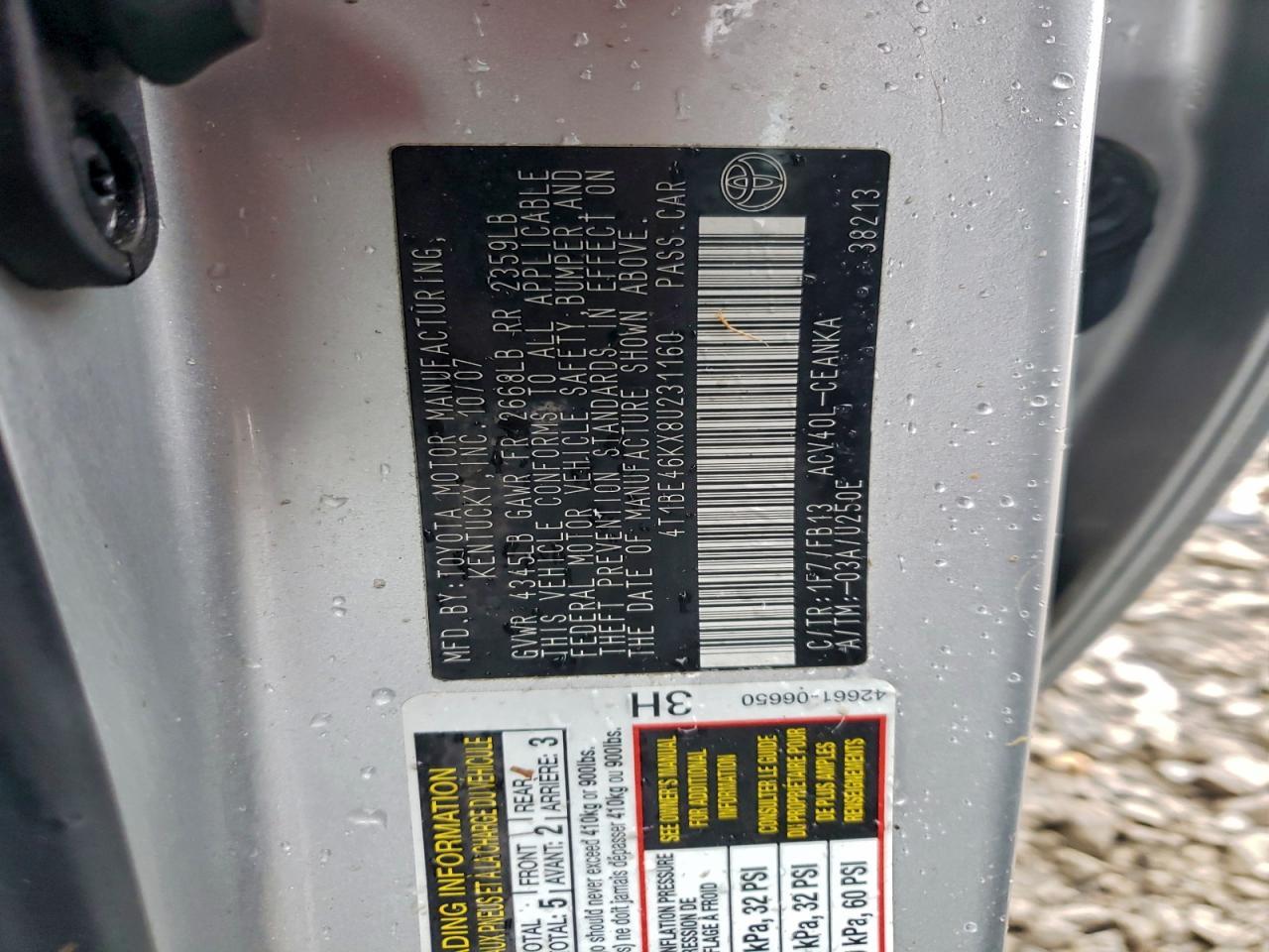 2008 TOYOTA CAMRY