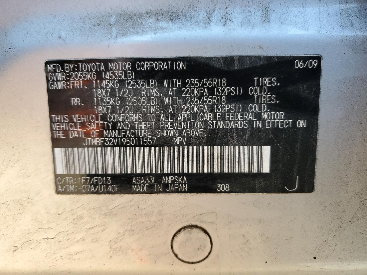 2009 TOYOTA RAV4