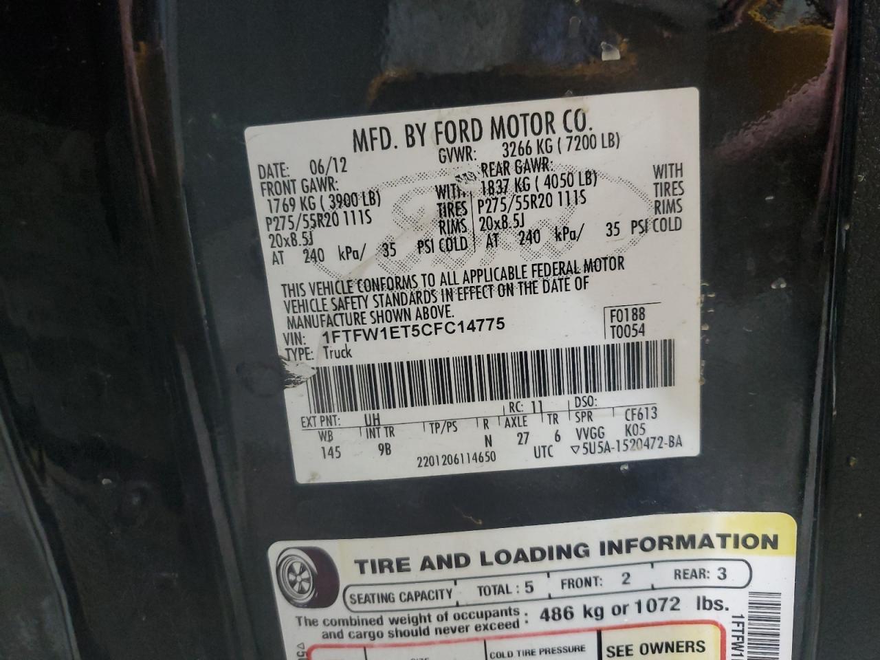 2012 FORD F-150