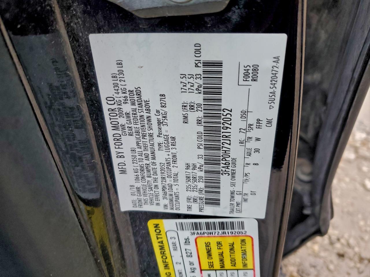 2018 FORD FUSION