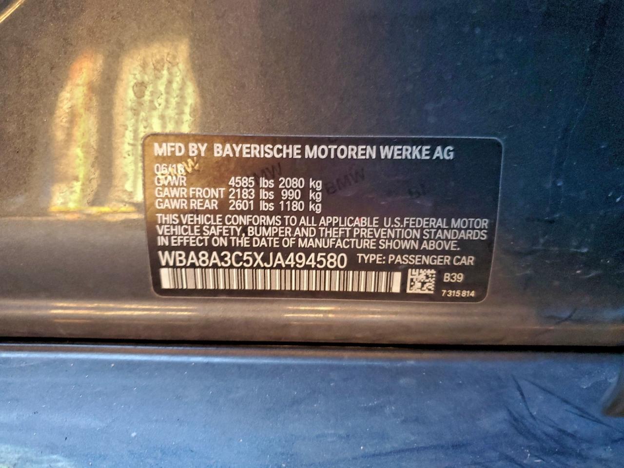 2018 BMW 3 SERIES