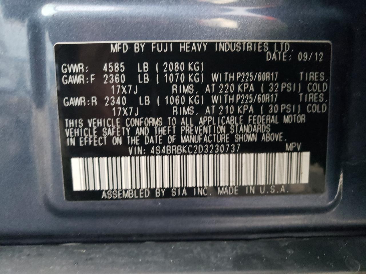 2013 SUBARU Outback