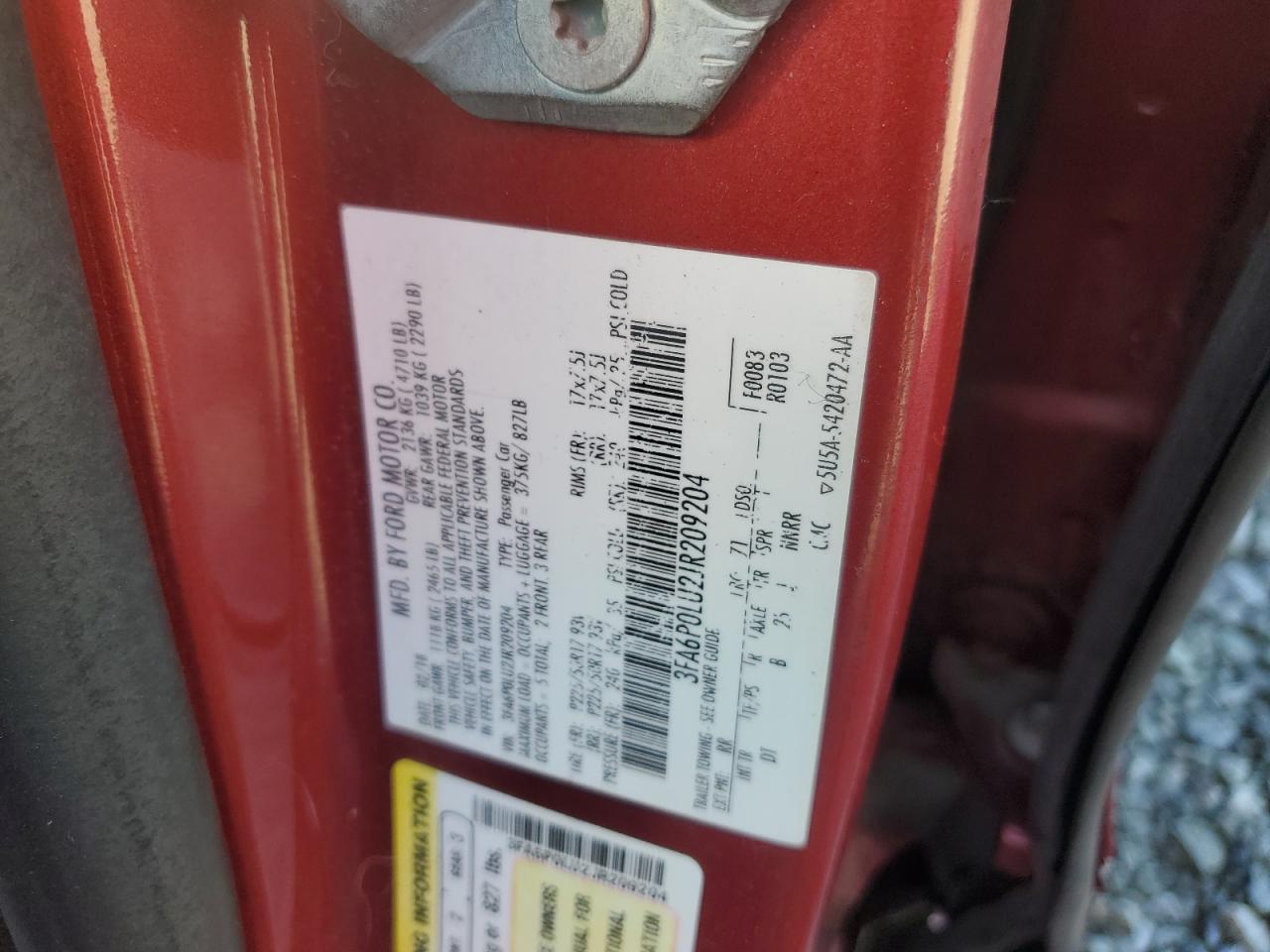 2018 FORD FUSION