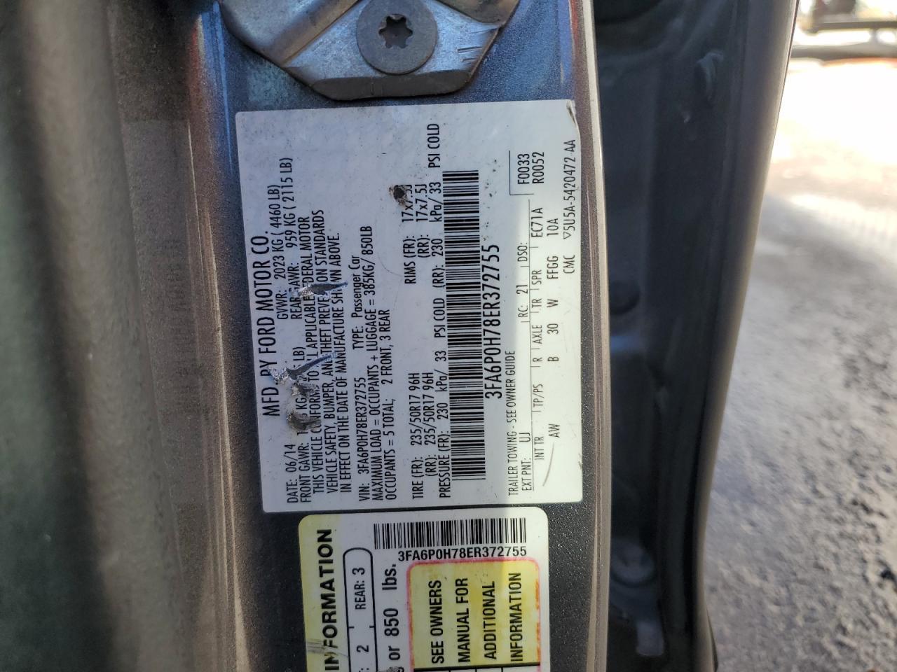2014 FORD FUSION