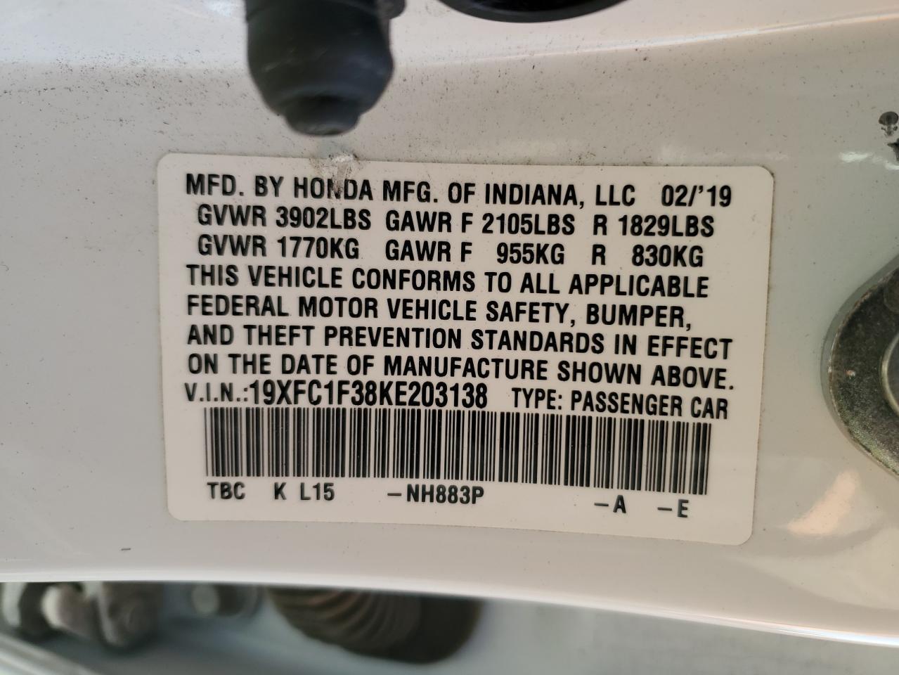 2019 HONDA CIVIC