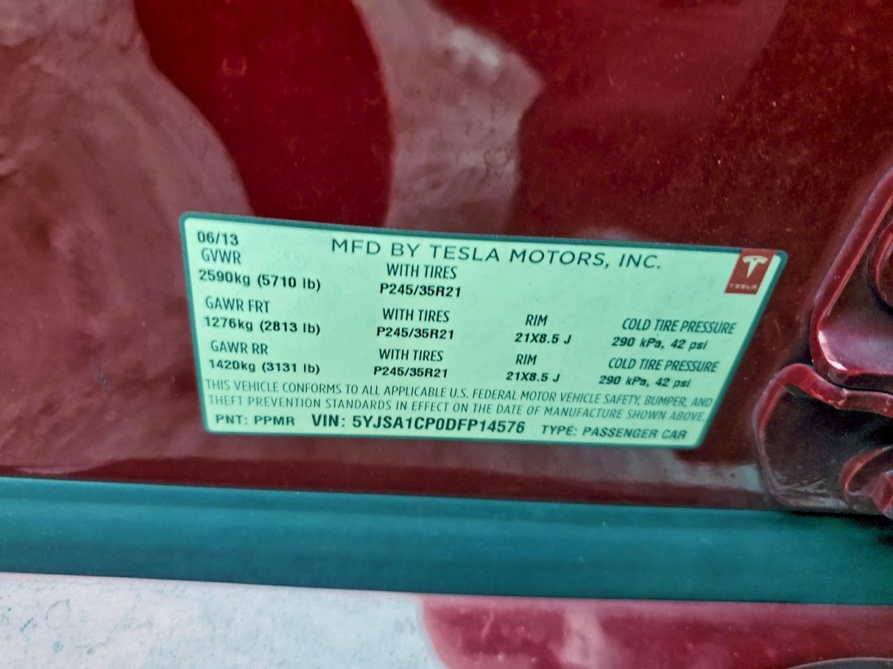 2013 TESLA MODEL S