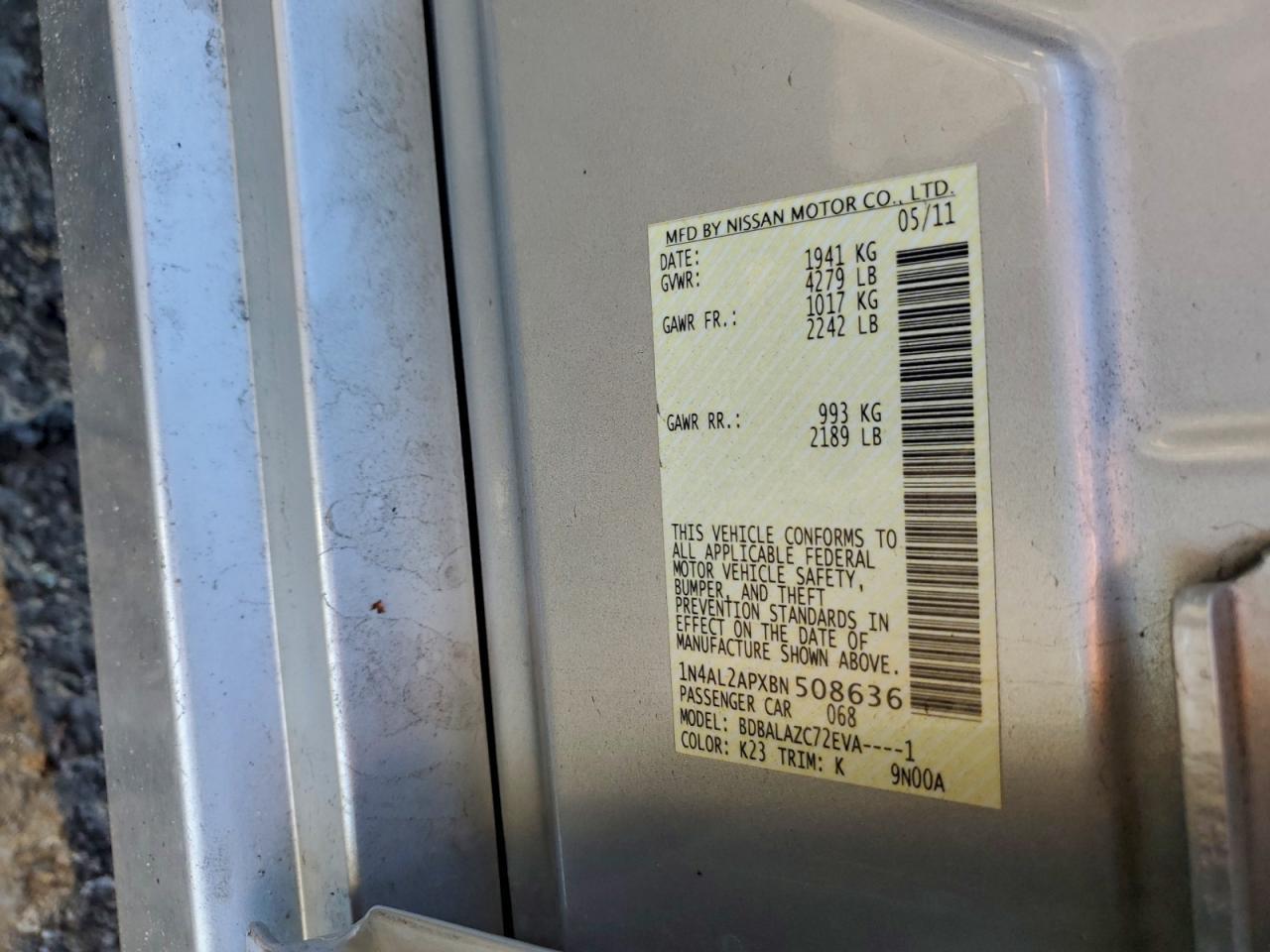 2011 NISSAN ALTIMA