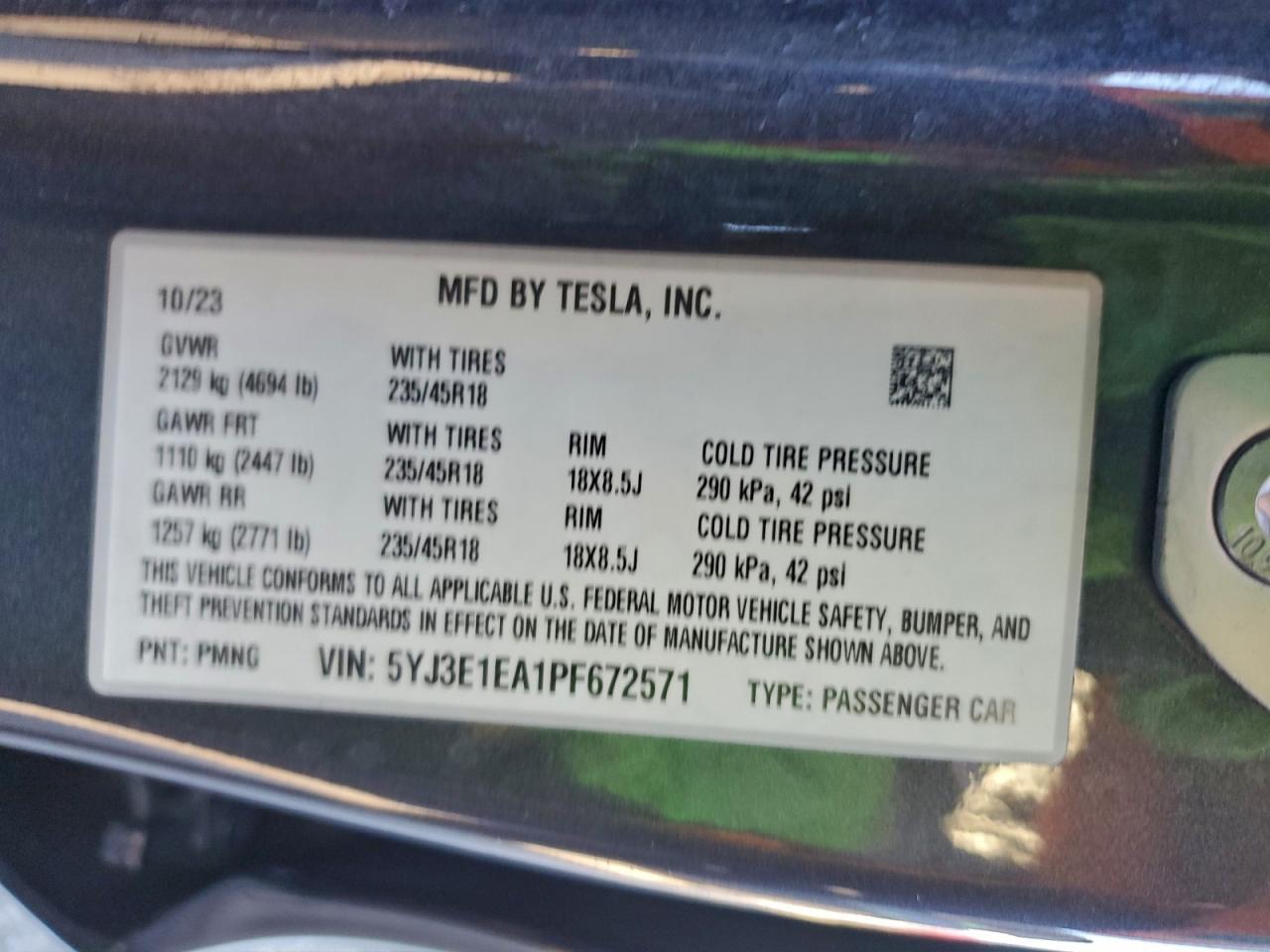2023 TESLA MODEL 3
