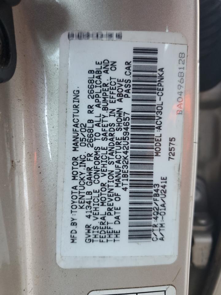 2002 TOYOTA CAMRY