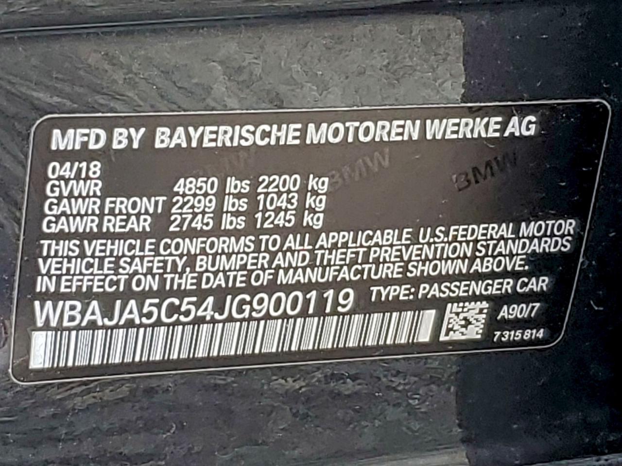 2018 BMW 5 series
