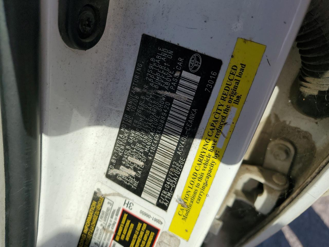 2009 TOYOTA CAMRY