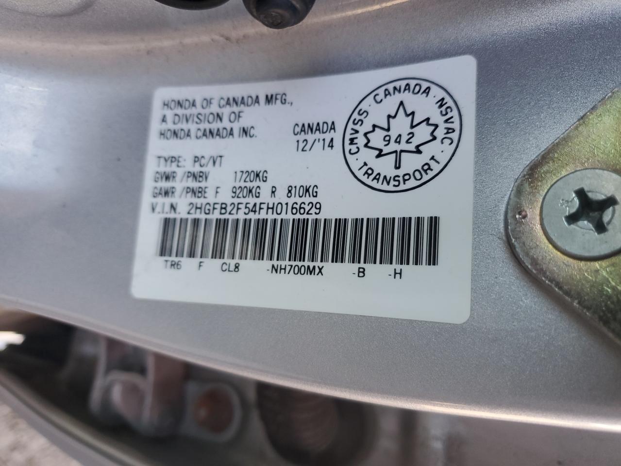 2015 HONDA CIVIC