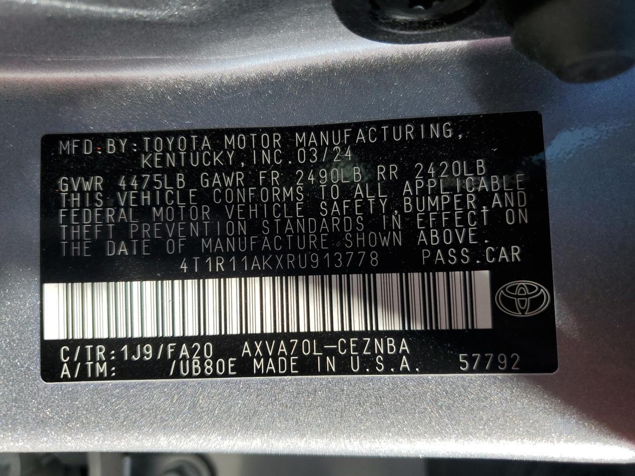 2024 TOYOTA CAMRY